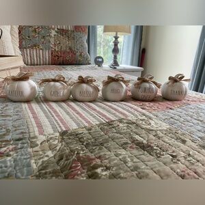 Set of 6 Rae Dunn fall decorations pumpkins, only used last year